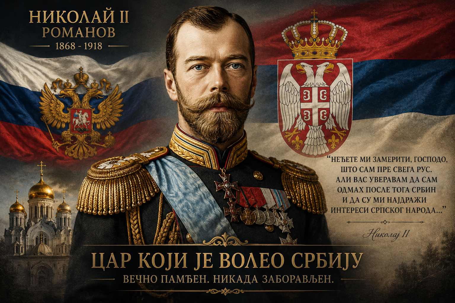 ЦАР КОЈИ ЈЕ СТАО УЗ СРБИЈУ — СЕЋАЊЕ НА НИКОЛАЈА II РОМАНОВА