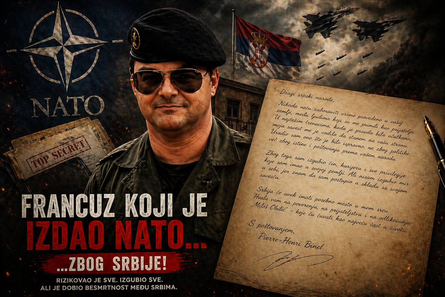 ПИСМО И ПОРУКА ПЈЕРА АНРИЈА БИНЕЛА СРПСКОМ НАРОДУ: РЕЧИ ПРИЈАТЕЉА КОЈИ ЈЕ СТАО УЗ СРБИЈУ